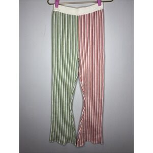 YLLW Yellow the Label Wyla Striped Knit Bell Bottom Pant Sz 8‎